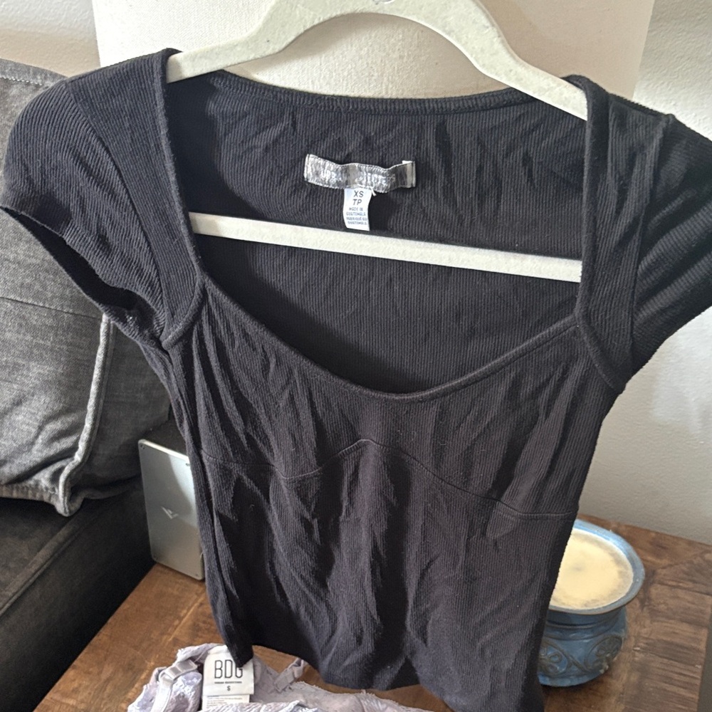 BDG Black Short Sleeve Women's Top